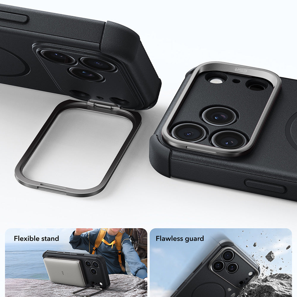 MagSafe-kuori Apple iPhone 18 Pro / 17 Pro:lle, ESR, Cyber Armor Kickstand, Musta