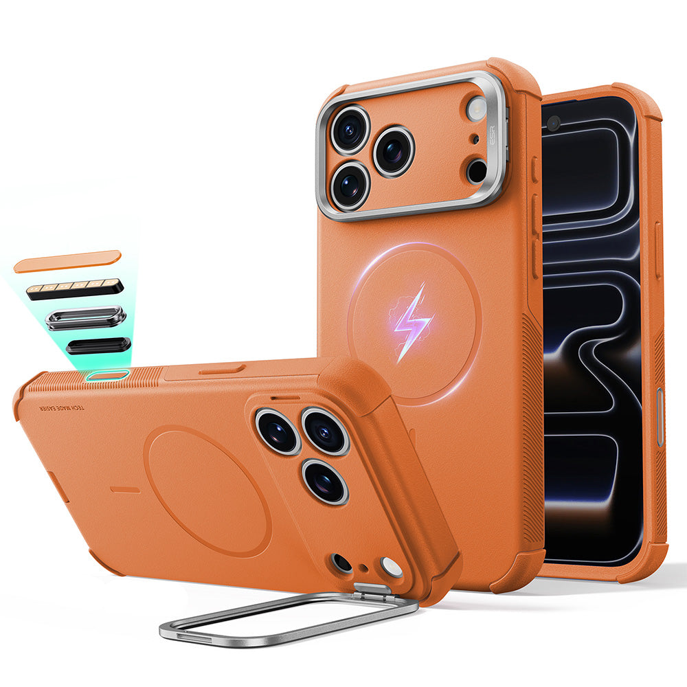 MagSafe-kuori Apple iPhone 18 Pro / 17 Pro:lle, ESR, Cyber Armor Kickstand, Oranssi