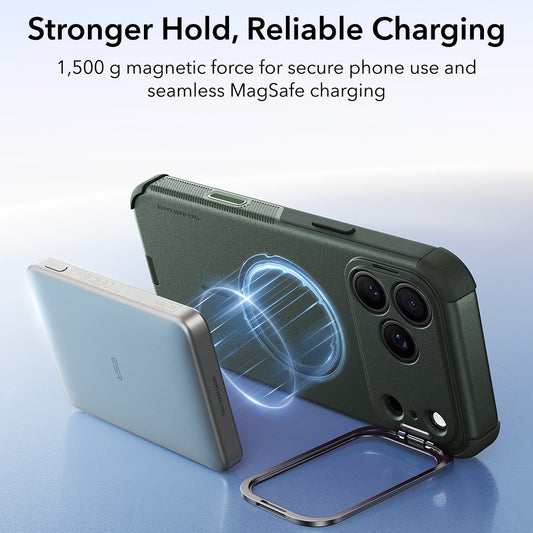 MagSafe-kuori Apple iPhone 18 Pro / 17 Pro:lle, ESR, Cyber Armor Kickstand, Vihreä