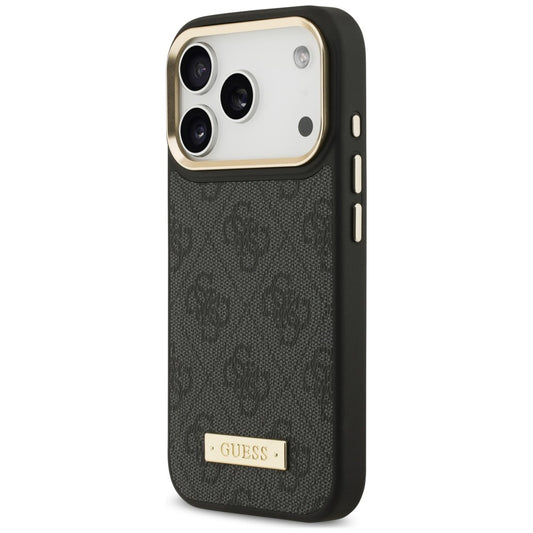 MagSafe-kuori Apple iPhone 18 Pro / 17 Pro -puhelimelle, Guess, 4G Logo Plate, musta