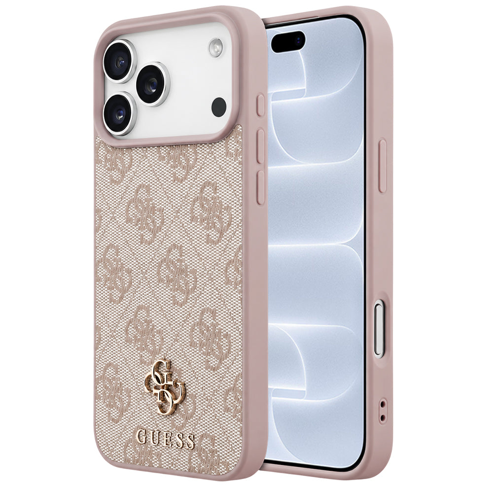 MagSafe-kuori Apple iPhone 18 Pro / 17 Pro, Guess, 4G Small and Classic, Vaaleanpunainen
