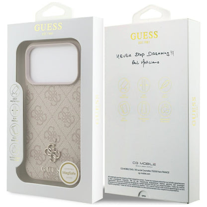 MagSafe-kuori Apple iPhone 18 Pro / 17 Pro, Guess, 4G Small and Classic, Vaaleanpunainen