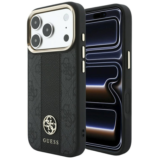 MagSafe-kuori Apple iPhone 18 Pro / 17 Pro:lle, Guess, 4G-raita pyöreä klassinen logo, musta