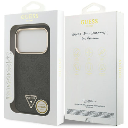 MagSafe-kuori Apple iPhone 18 Pro / 17 Pro:lle, Guess, 4G Triangle Logo, Musta