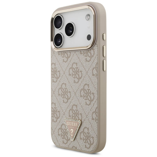 MagSafe-kuori Apple iPhone 18 Pro / 17 Pro:lle, Guess, 4G Triangle Logo, Vaaleanpunainen Kulta