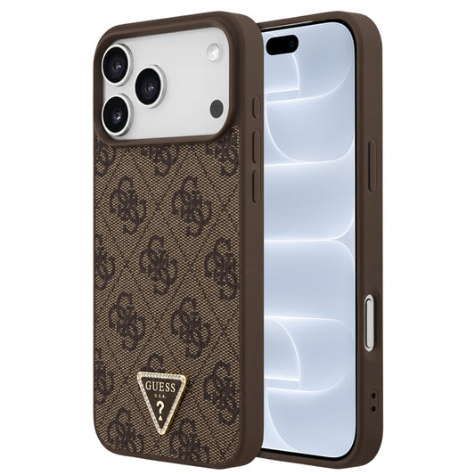 MagSafe-kuori Apple iPhone 18 Pro / 17 Pro:lle, Guess, 4G Triangle Strass, Ruskea