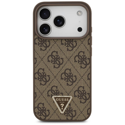 MagSafe-kuori Apple iPhone 18 Pro / 17 Pro:lle, Guess, 4G Triangle Strass, Ruskea