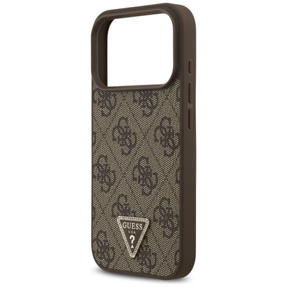 MagSafe-kuori Apple iPhone 18 Pro / 17 Pro:lle, Guess, 4G Triangle Strass, Ruskea