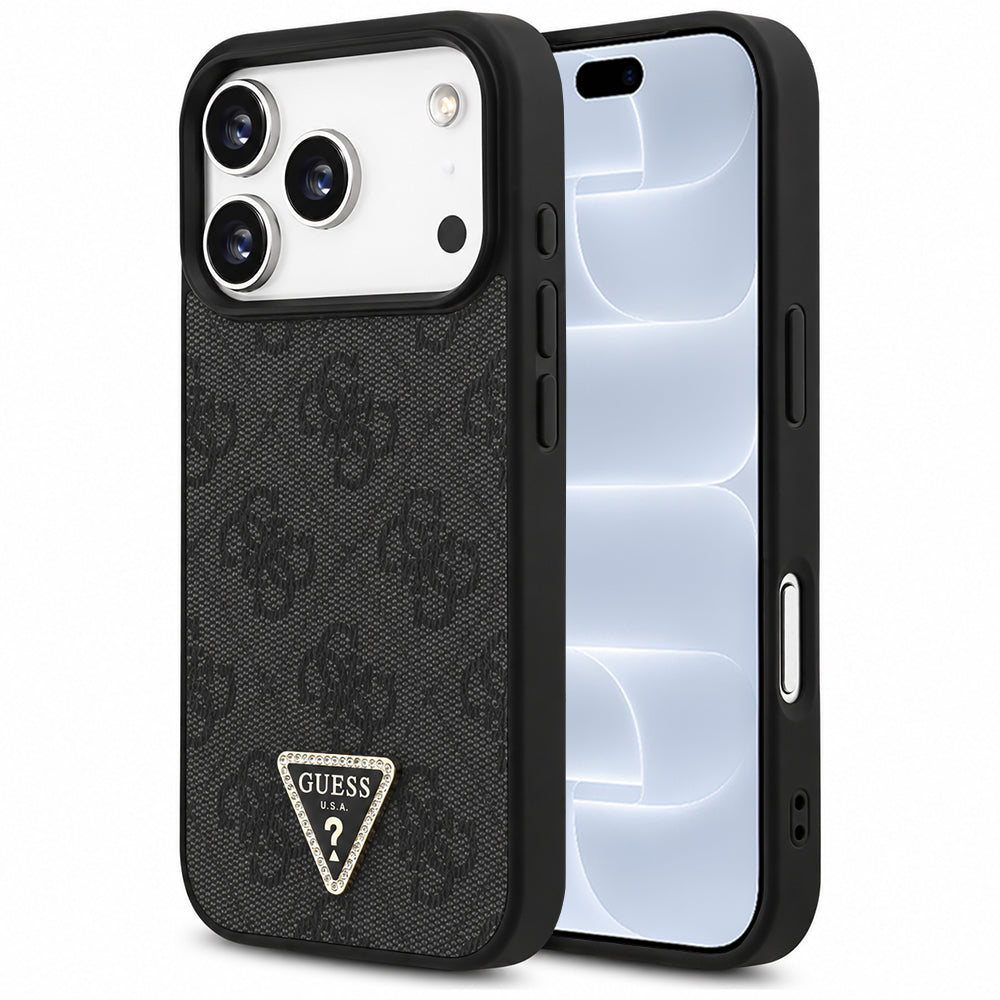 MagSafe-kuori Apple iPhone 18 Pro / 17 Pro:lle, Guess, 4G Triangle Strass, Musta