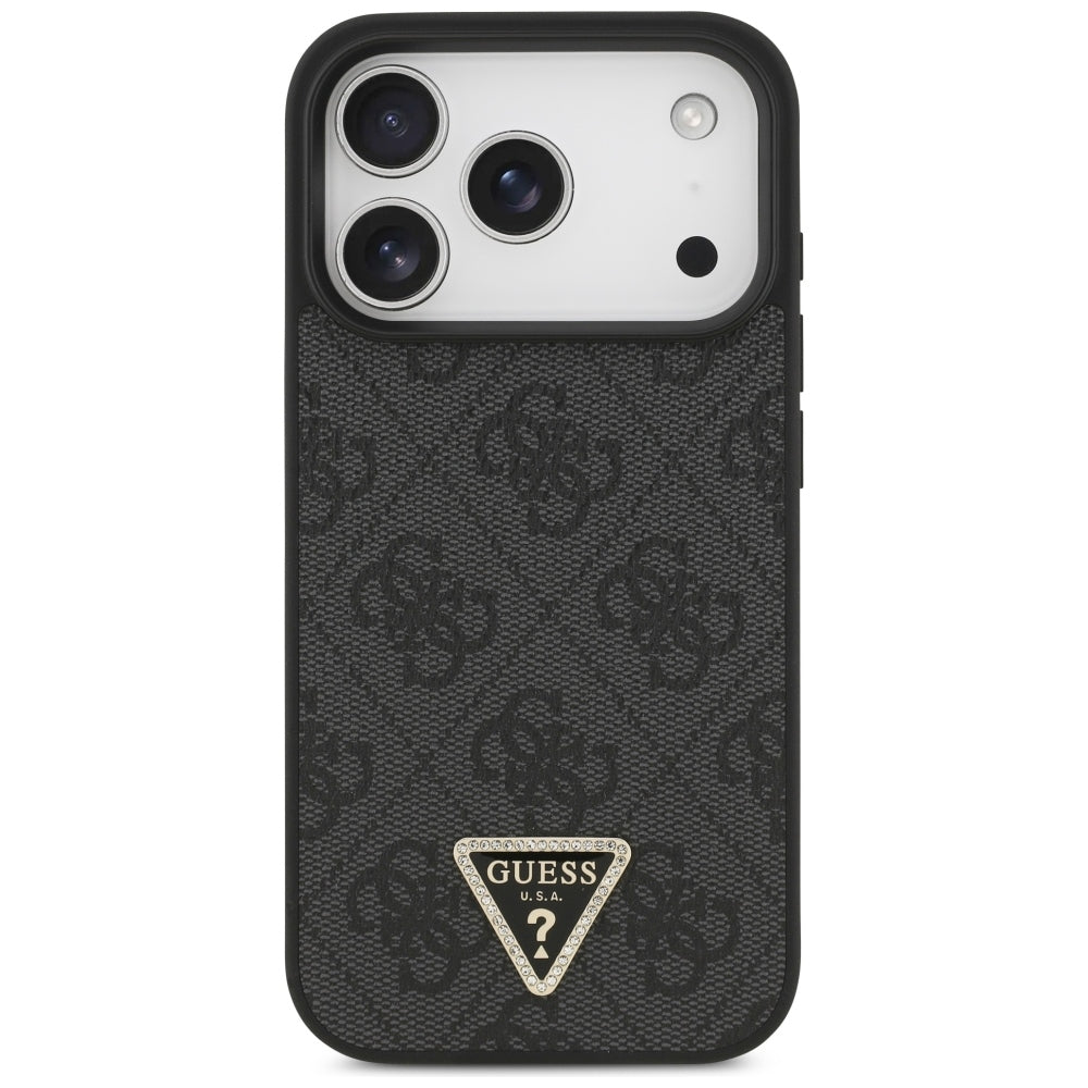 MagSafe-kuori Apple iPhone 18 Pro / 17 Pro:lle, Guess, 4G Triangle Strass, Musta