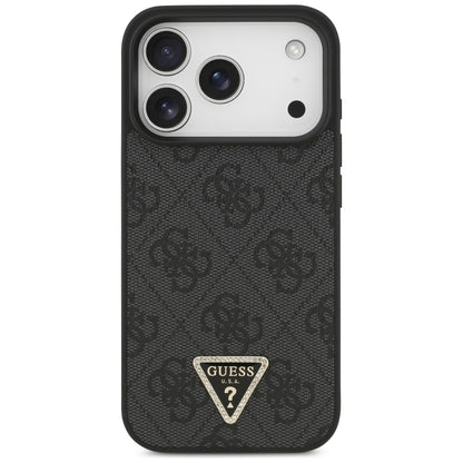 MagSafe-kuori Apple iPhone 18 Pro / 17 Pro:lle, Guess, 4G Triangle Strass, Musta