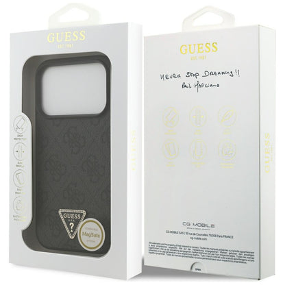 MagSafe-kuori Apple iPhone 18 Pro / 17 Pro:lle, Guess, 4G Triangle Strass, Musta
