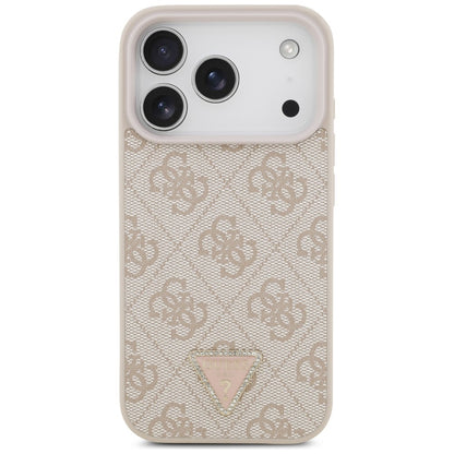 MagSafe-kuori Apple iPhone 18 Pro / 17 Pro:lle, Guess, 4G Triangle Strass, Vaaleanpunainen
