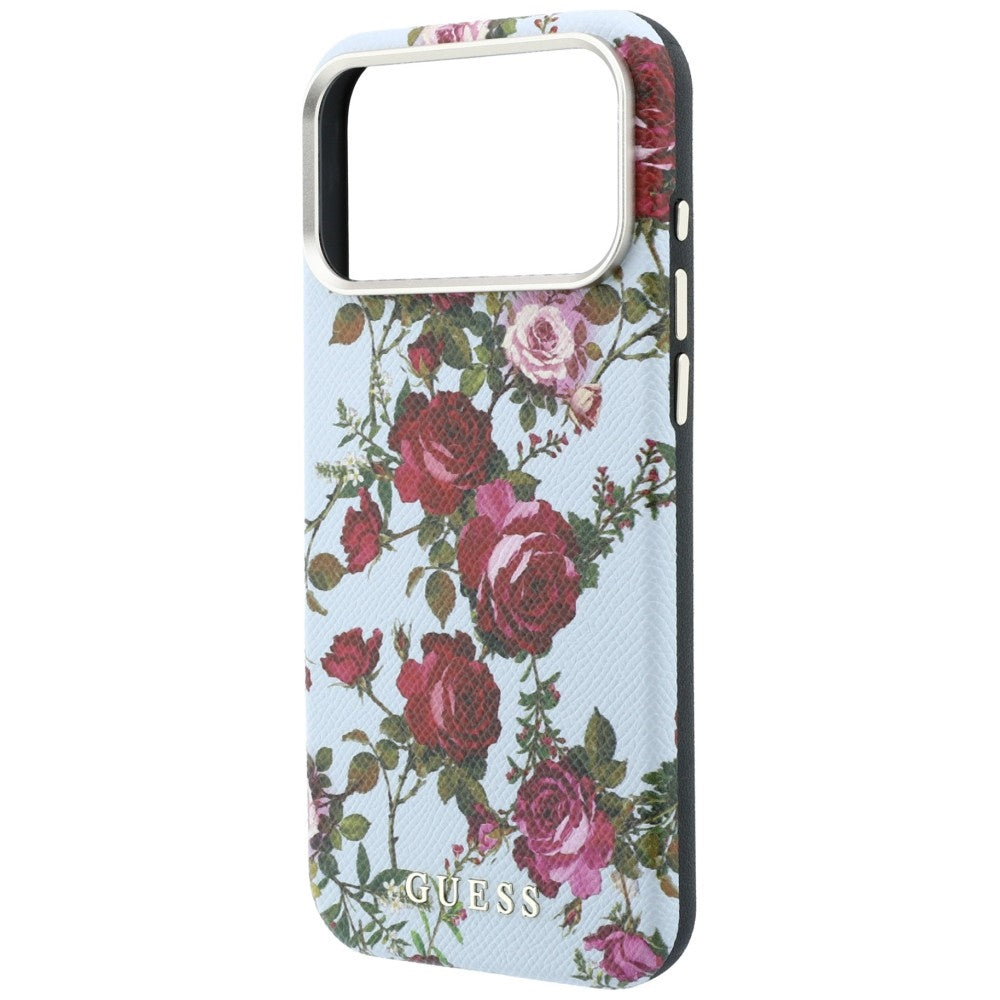 MagSafe-kuori Apple iPhone 18 Pro / 17 Pro -puhelimelle, Guess, Blossom Roses Print, sininen
