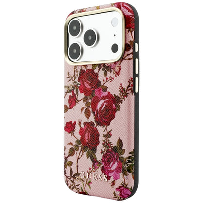 MagSafe-kuori Apple iPhone 18 Pro / 17 Pro -puhelimelle, Guess, Blossom Roses Print, vaaleanpunainen