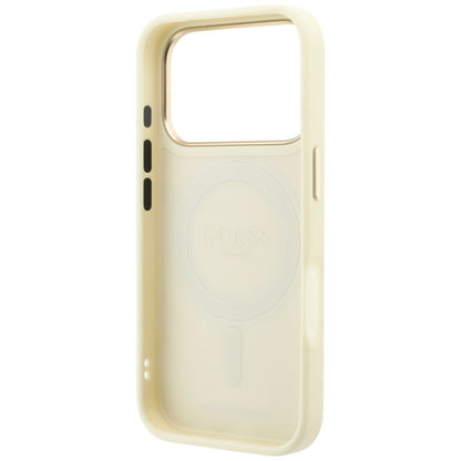 MagSafe-kuori Apple iPhone 18 Pro / 17 Pro -puhelimelle, Guess Grained Ring Stand 360 Classic, beige