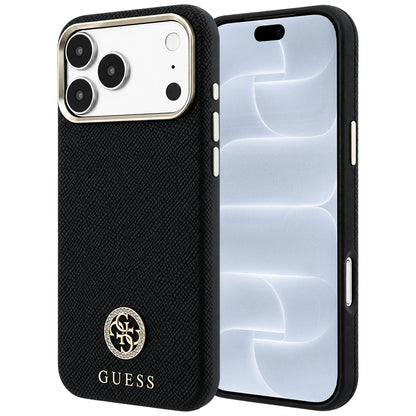 MagSafe-kuori Apple iPhone 18 Pro / 17 Pro:lle, Guess, rakeistulla pyöreällä strassilogolla, musta