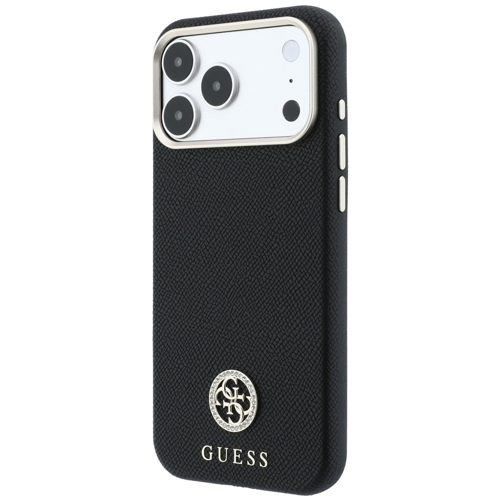 MagSafe-kuori Apple iPhone 18 Pro / 17 Pro:lle, Guess, rakeistulla pyöreällä strassilogolla, musta
