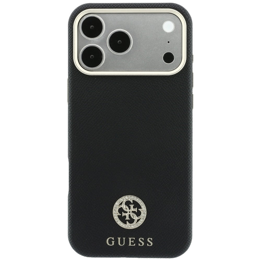 MagSafe-kuori Apple iPhone 18 Pro / 17 Pro:lle, Guess, rakeistulla pyöreällä strassilogolla, musta