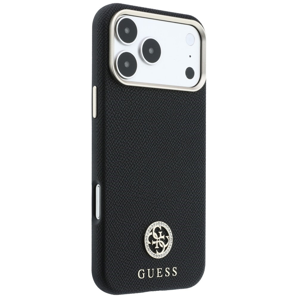 MagSafe-kuori Apple iPhone 18 Pro / 17 Pro:lle, Guess, rakeistulla pyöreällä strassilogolla, musta