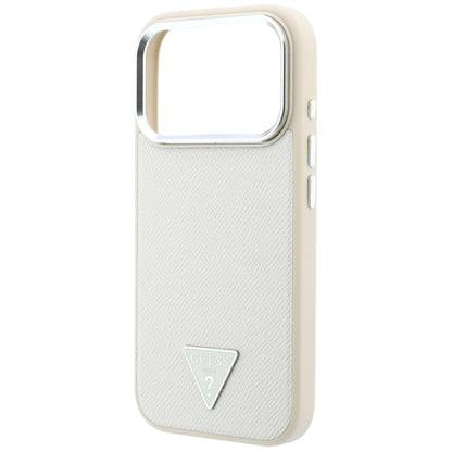 MagSafe Case for Apple iPhone 18 Pro / 17 Pro, Guess, Grained Triangle Logo, Beige