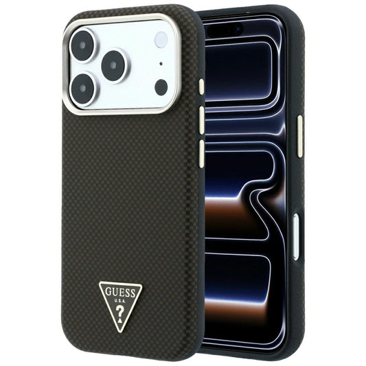 MagSafe-kuori Apple iPhone 18 Pro / 17 Pro:lle, Guess, Kevlar Triangle Logo, Ruskea