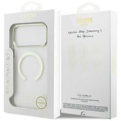 MagSafe Case for Apple iPhone 18 Pro / 17 Pro, Guess, Metal Outline, Gold