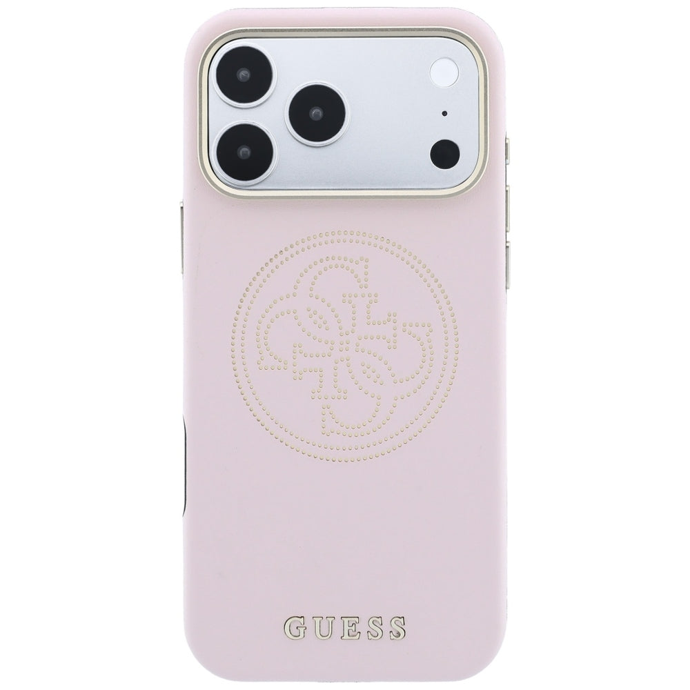 MagSafe-kuori Apple iPhone 18 Pro / 17 Pro:lle, Guess, Perforated 4G, Vaaleanpunainen