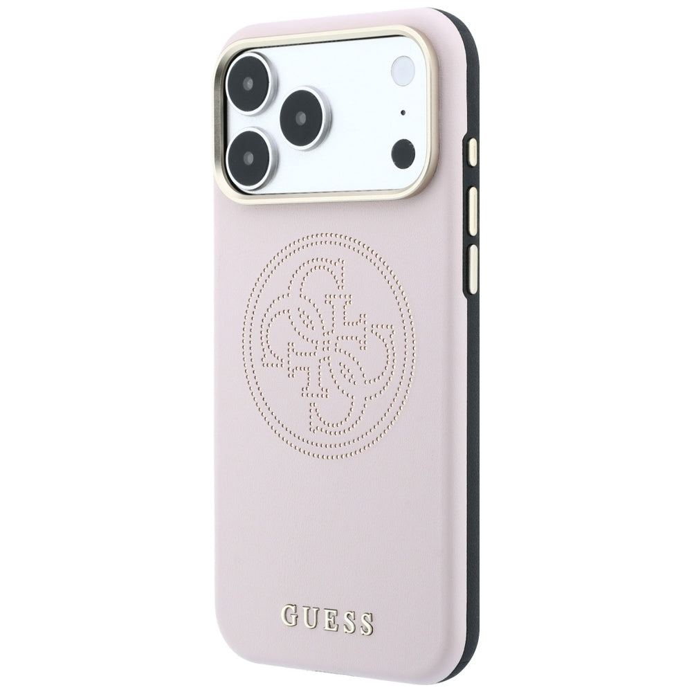 MagSafe-kuori Apple iPhone 18 Pro / 17 Pro:lle, Guess, Perforated 4G, Vaaleanpunainen