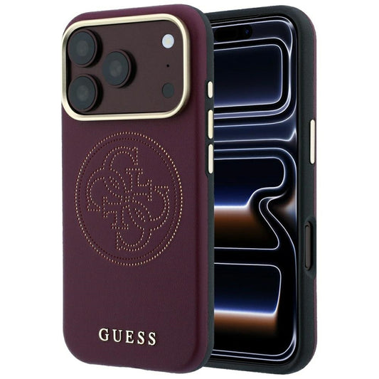 MagSafe-kuori Apple iPhone 18 Pro / 17 Pro:lle, Guess, Perforated 4G, Viininpunainen
