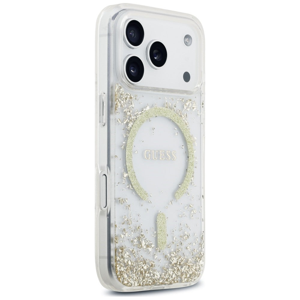 MagSafe-kuori Apple iPhone 18 Pro / 17 Pro:lle, Guess, hartsipohjainen kimallus, kultainen