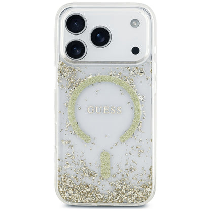 MagSafe-kuori Apple iPhone 18 Pro / 17 Pro:lle, Guess, hartsipohjainen kimallus, kultainen