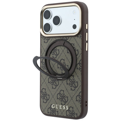 MagSafe-kuori Apple iPhone 18 Pro / 17 Pro:lle, Guess, Ring Stand 360 4G Classic Logo, Ruskea