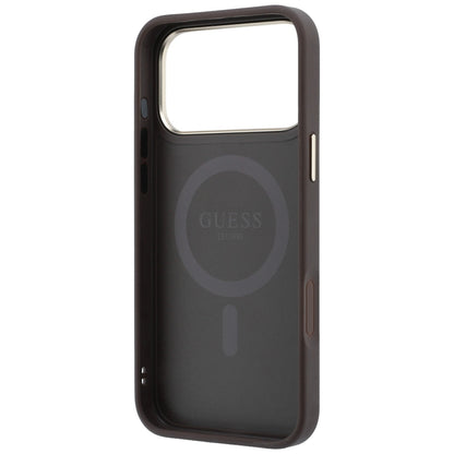 MagSafe-kuori Apple iPhone 18 Pro / 17 Pro:lle, Guess, Ring Stand 360 4G Classic Logo, Ruskea