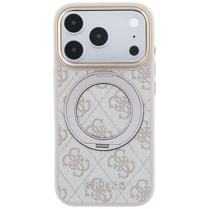 MagSafe-kuori Apple iPhone 18 Pro / 17 Pro:lle, Guess, Ring Stand 360 4G Classic Logo, Vaaleanpunainen
