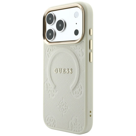 MagSafe-kuori Apple iPhone 18 Pro / 17 Pro -puhelimelle, Guess, Saffiano Peony Ring, beige