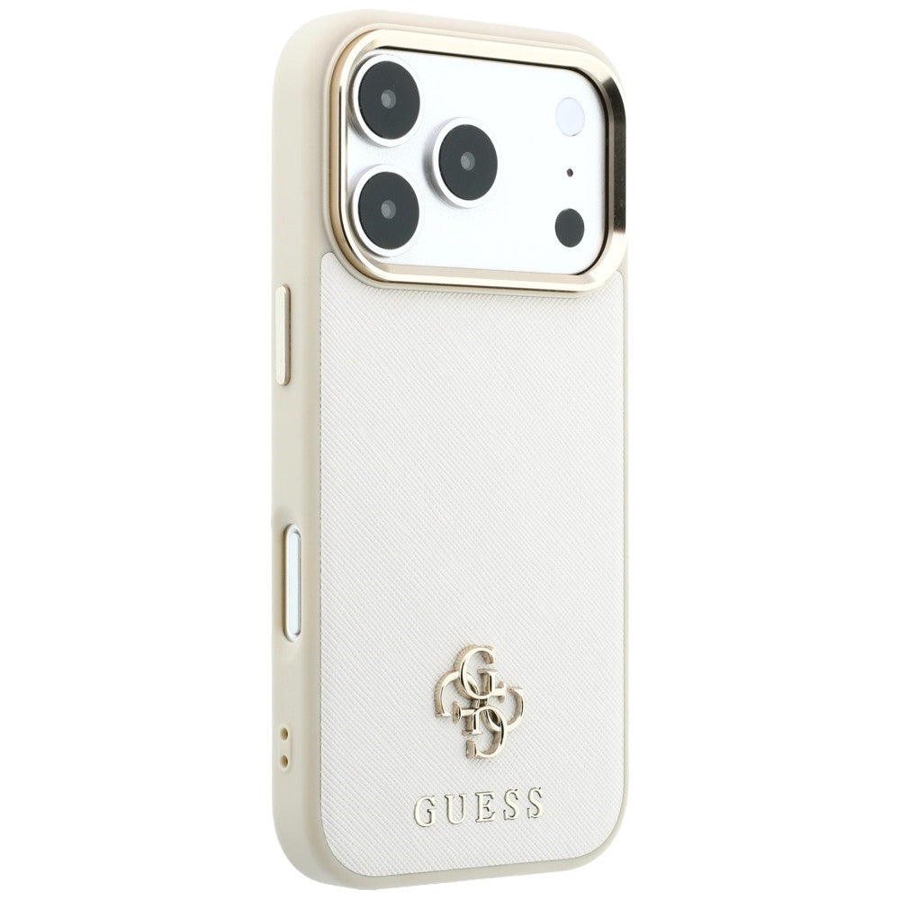 MagSafe-kuori Apple iPhone 18 Pro / 17 Pro:lle, Guess, Saffiano Small 4G Classic, Beige