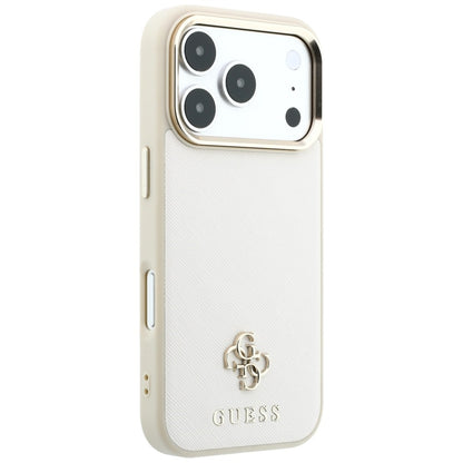 MagSafe-kuori Apple iPhone 18 Pro / 17 Pro:lle, Guess, Saffiano Small 4G Classic, Beige