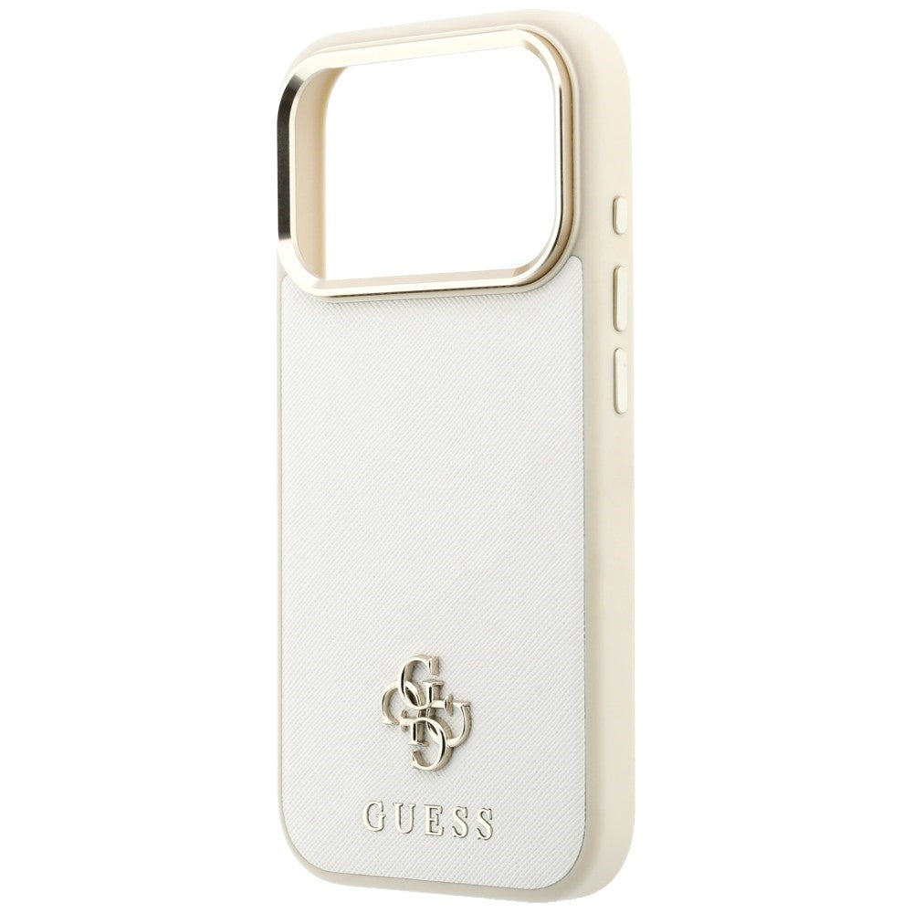 MagSafe-kuori Apple iPhone 18 Pro / 17 Pro:lle, Guess, Saffiano Small 4G Classic, Beige