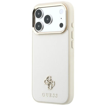 MagSafe-kuori Apple iPhone 18 Pro / 17 Pro:lle, Guess, Saffiano Small 4G Classic, Beige