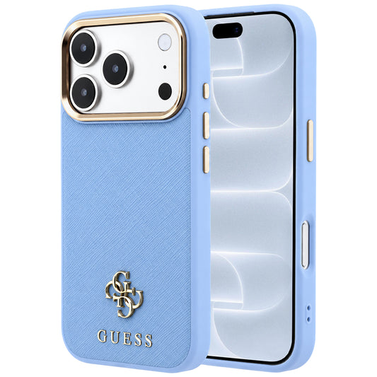 MagSafe-kuori Apple iPhone 18 Pro / 17 Pro:lle, Guess, Saffiano Small 4G Classic, Bleu