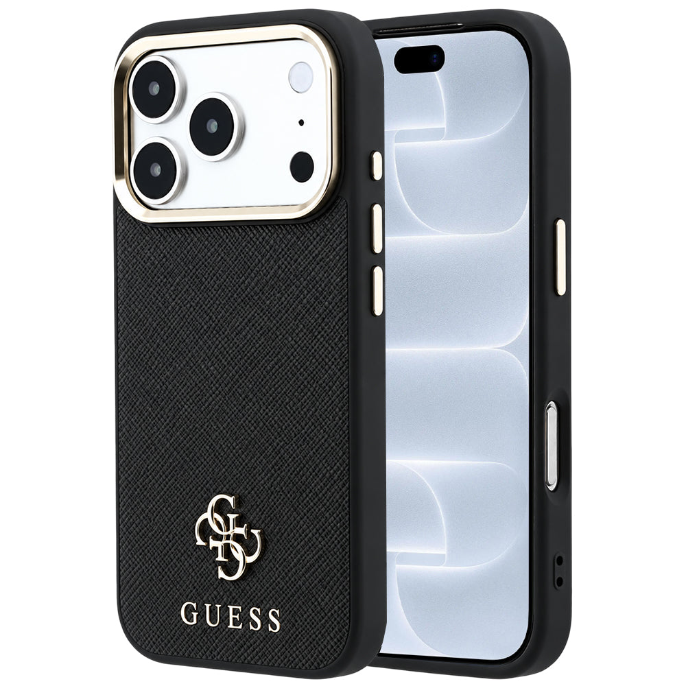 MagSafe-kuori Apple iPhone 18 Pro / 17 Pro:lle, Guess, Saffiano Small 4G Classic, Musta