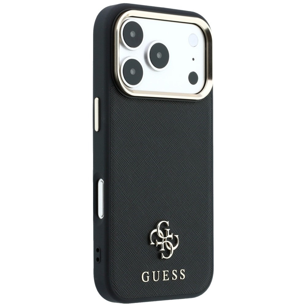 MagSafe-kuori Apple iPhone 18 Pro / 17 Pro:lle, Guess, Saffiano Small 4G Classic, Musta