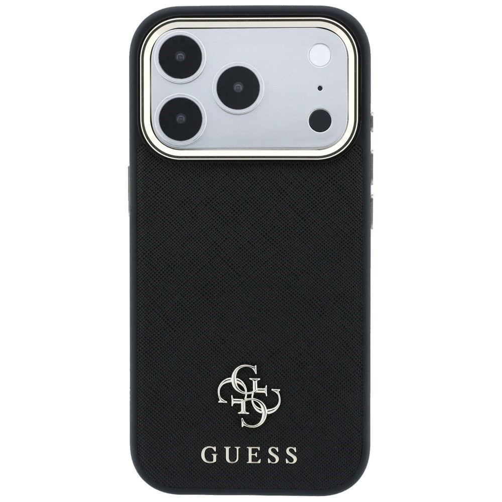MagSafe-kuori Apple iPhone 18 Pro / 17 Pro:lle, Guess, Saffiano Small 4G Classic, Musta