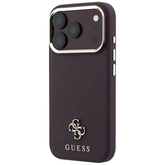 MagSafe-kuori Apple iPhone 18 Pro / 17 Pro:lle, Guess, Saffiano Small 4G Classic, Viininpunainen