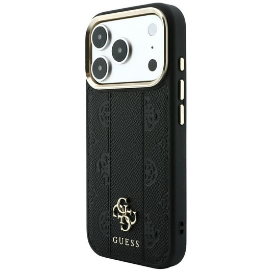MagSafe-kuori Apple iPhone 18 Pro / 17 Pro:lle, Guess, Stripe Peony 4G, Musta