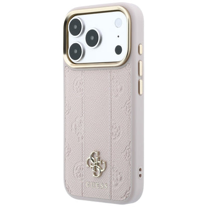 MagSafe-kuori Apple iPhone 18 Pro / 17 Pro:lle, Guess, Stripe Peony 4G, Vaaleanpunainen