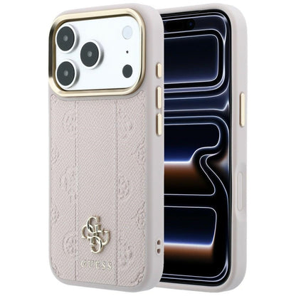 MagSafe-kuori Apple iPhone 18 Pro / 17 Pro:lle, Guess, Stripe Peony 4G, Vaaleanpunainen