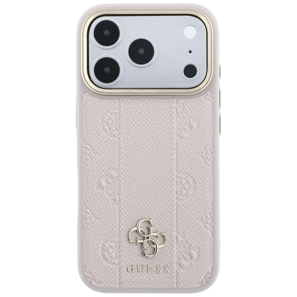 MagSafe-kuori Apple iPhone 18 Pro / 17 Pro:lle, Guess, Stripe Peony 4G, Vaaleanpunainen