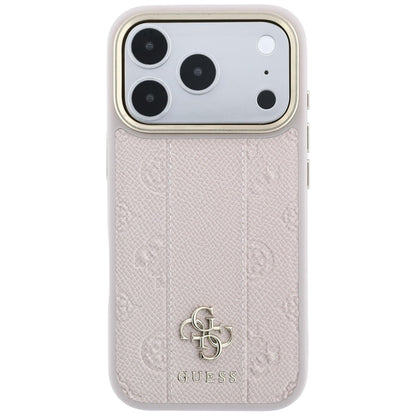 MagSafe-kuori Apple iPhone 18 Pro / 17 Pro:lle, Guess, Stripe Peony 4G, Vaaleanpunainen
